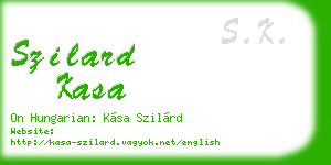 szilard kasa business card